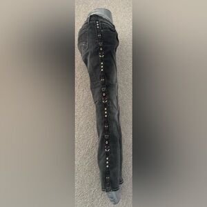 DRIFTWOOD Marilyn Embroidered Gray Skinny Mid Rise Jeans Sz 31